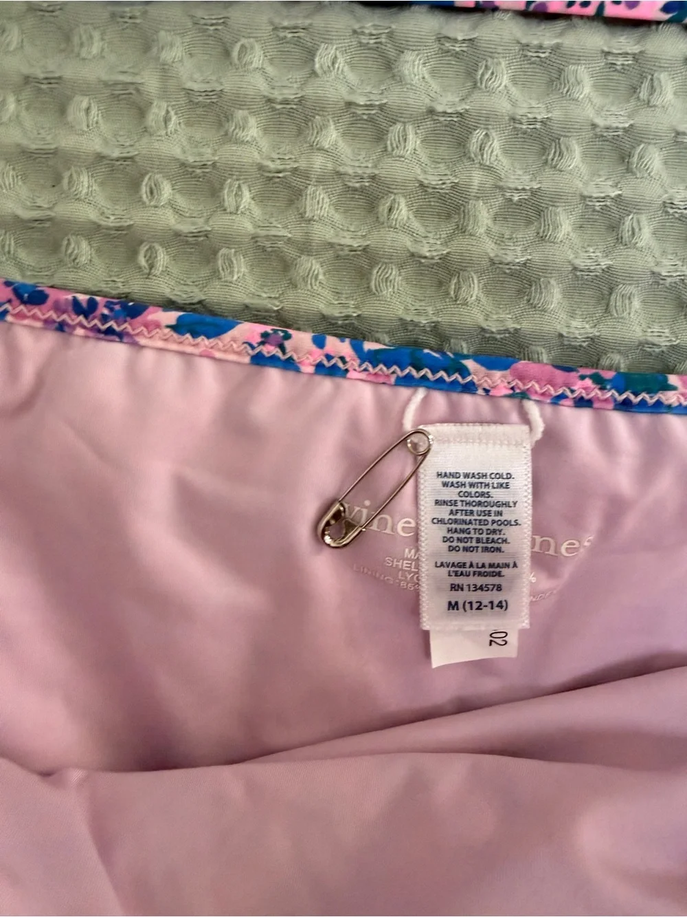 Vineyard Vines Girls' Ruffle Square Neck Bikini size M (12-14)